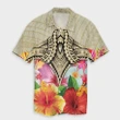 AmericansPower Shirt - Hawaii Manta Ray Tropical Hibiscus Plumeria Polynesian Hawaiian Shirt