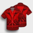 Hawaiian Kanaka Polynesian Tribal Hawaiian Shirt Reggae Color Red AH - J7R - AmericansPower