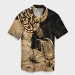AmericansPower Shirt - Hawaii Turtle Hawaiian Shirt Polynesian Hibiscus Art Gold