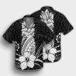 Hawaii Polynesian Pineapple Hibiscus Hawaiian Shirt - White - AH - J4R - AmericansPower