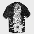 Hawaii Polynesian Pineapple Hibiscus Hawaiian Shirt - White - AH - J4R - AmericansPower