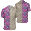 AmericansPower Shirt - Tropical Hibiscus Purple Lauhala Moiety Hawaiian Shirt