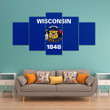 AmericansPower Canvas Wall Art - Flag Of Wisconsin Car Seat Covers A7