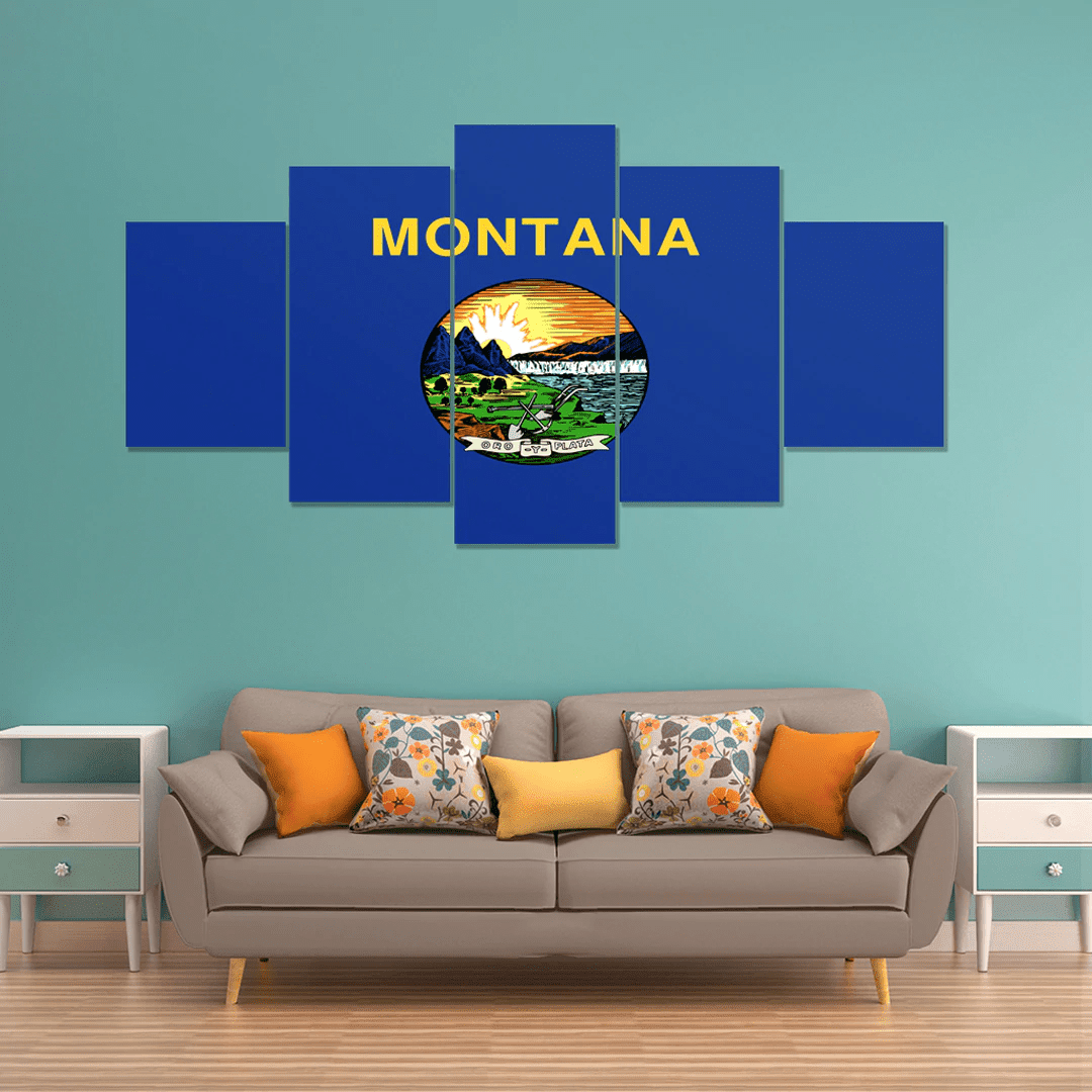 AmericansPower Canvas Wall Art - Flag Of Montana Car Seat Covers A7
