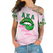 AmericansPower Clothing - (Custom) AKA Lips One Shoulder Shirt A7 | AmericansPower.store