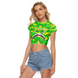 AmericansPower Clothing - Chi Eta Phi Full Camo Shark Women's Raglan Cropped T-shirt A7 | AmericansPower