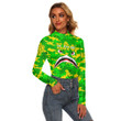 AmericansPower Clothing - Chi Eta Phi Full Camo Shark Women's Stretchable Turtleneck Top A7 | AmericansPower