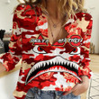 AmericansPower Clothing - Delta Sigma Theta Full Camo Shark Women Casual Shirt A7 | AmericansPower