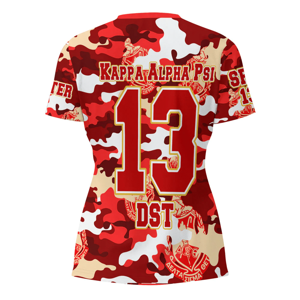 AmericansPower Clothing - Delta Sigma Theta Full Camo Shark Rugby V-neck T-shirt A7 | AmericansPower