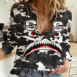 AmericansPower Clothing - Groove Phi Groove Full Camo Shark Women Casual Shirt A7 | AmericansPower