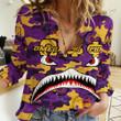 AmericansPower Clothing - Omega Psi Phi Full Camo Shark Women Casual Shirt A7 | AmericansPower
