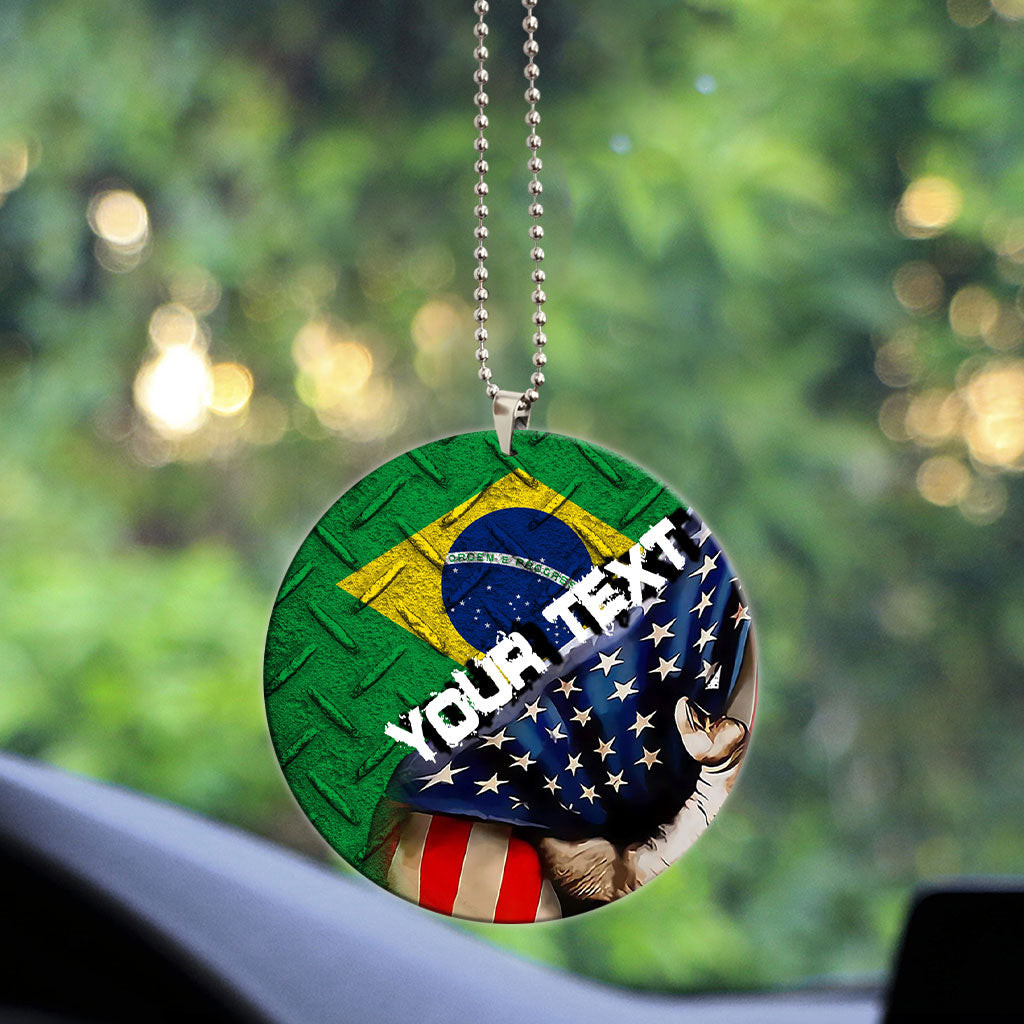 Brazil Acrylic Car Ornament - America is a Part My Soul A7 | AmericansPower