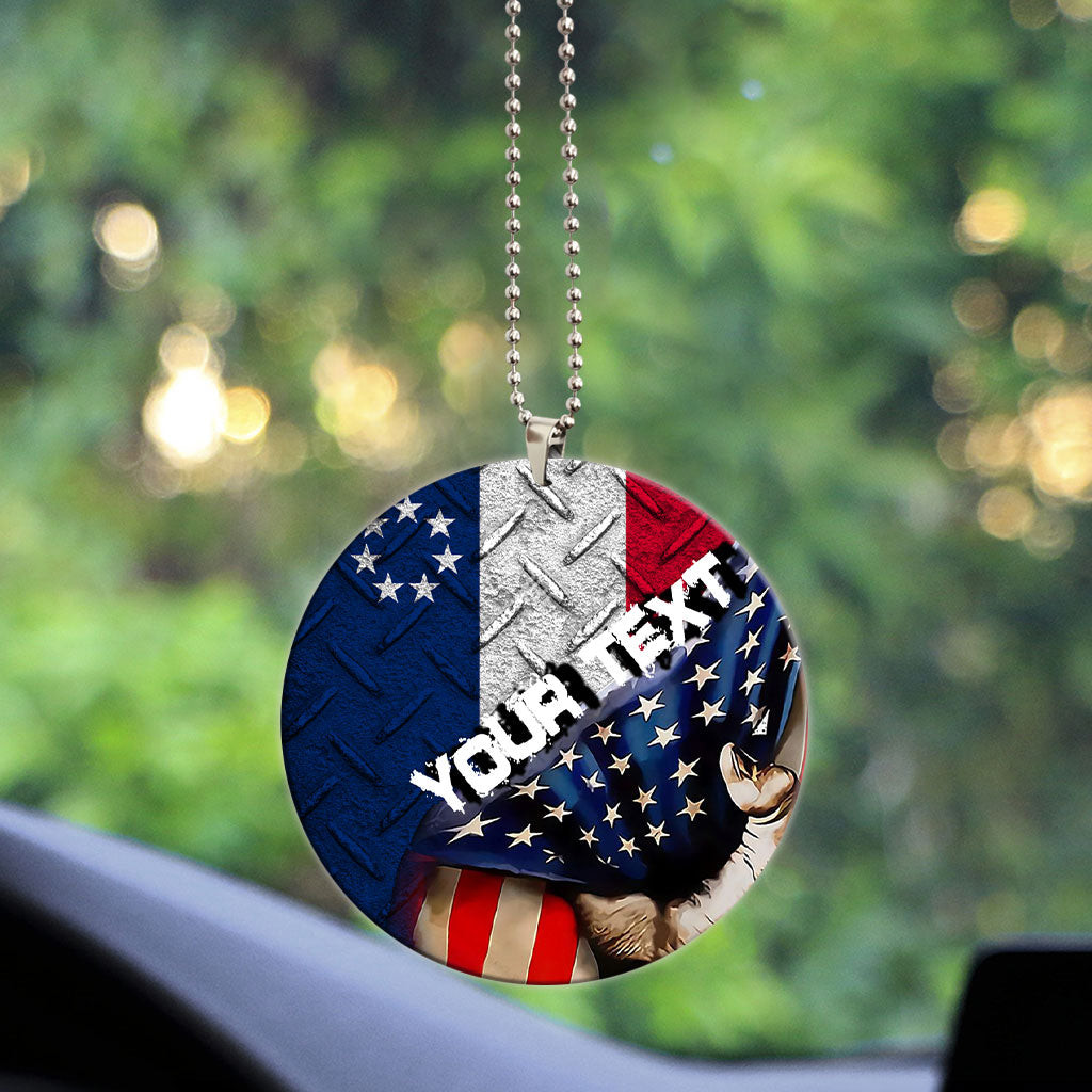 America Flag Of Louisiana January 1861 Acrylic Car Ornament - America is a Part My Soul A7 | AmericansPower