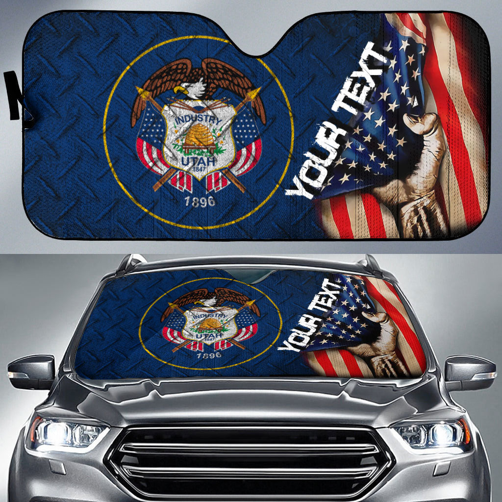 America Flag Of Utah Car Auto Sun Shade - America is a Part My Soul A7 | AmericansPower