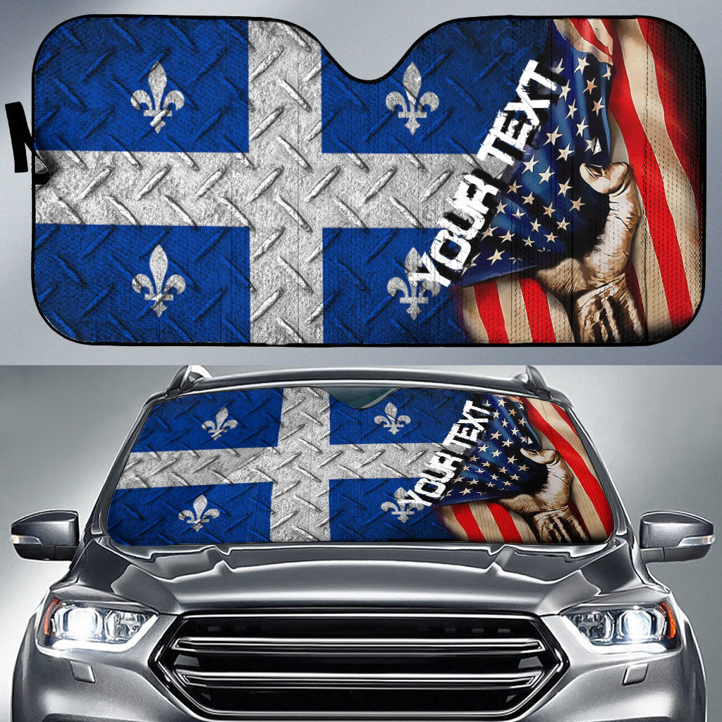 Canada Flag Of Quebec Car Auto Sun Shade - America is a Part My Soul A7 | AmericansPower
