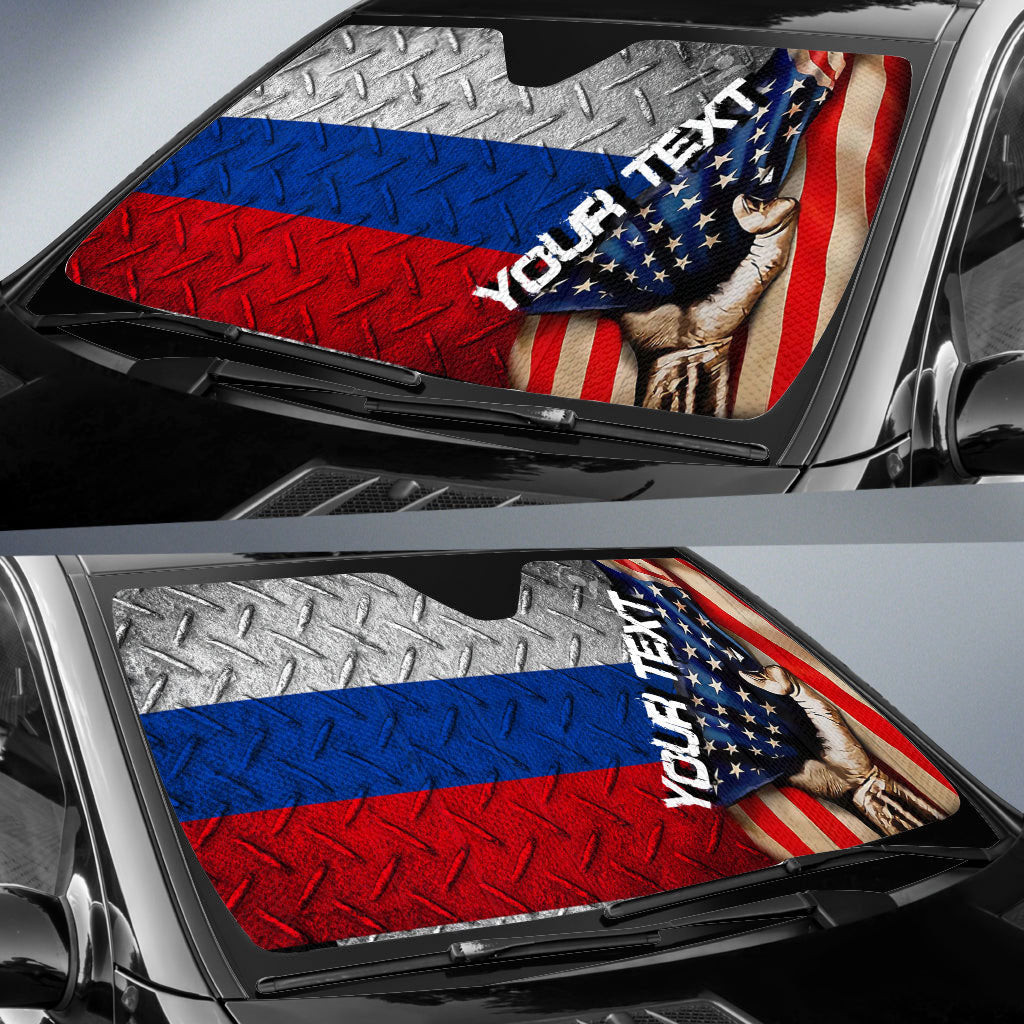 America Flag Of Russia Car Auto Sun Shade - America is a Part My Soul A7