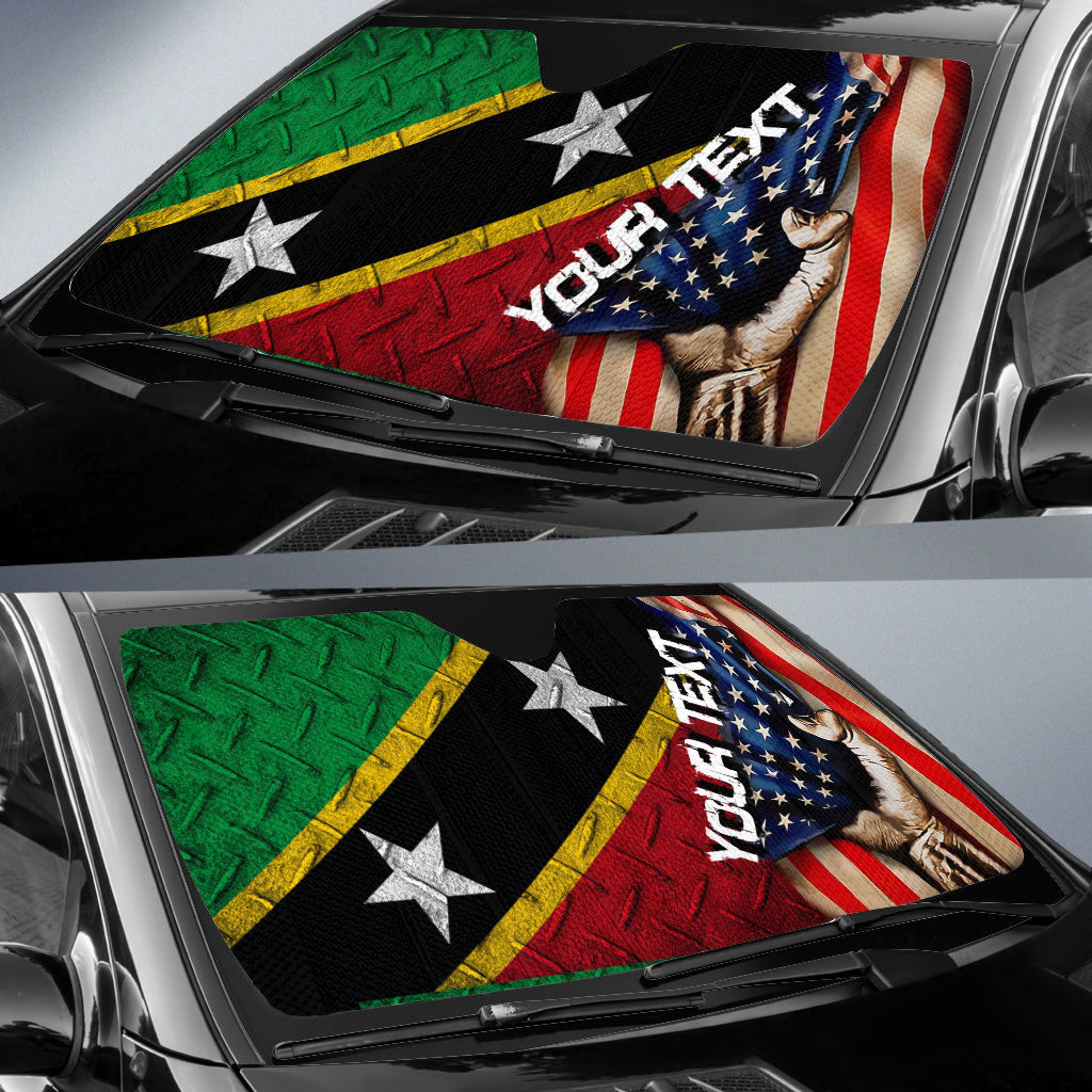 Saint Kitts And Nevis Car Auto Sun Shade - America is a Part My Soul A7