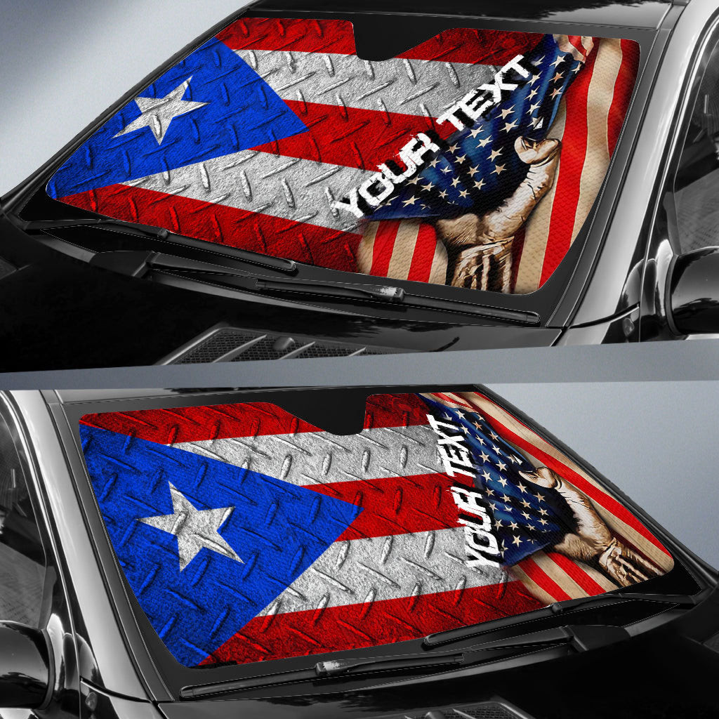 Puerto Rico Car Auto Sun Shade - America is a Part My Soul A7