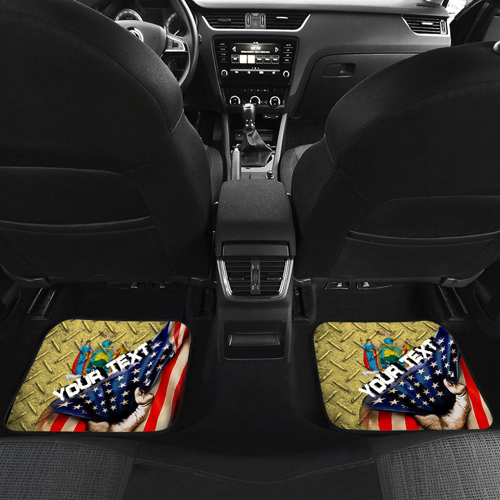 America Flag Of New York 1896 1901 Front and Back Car Mat - America is a Part My Soul A7