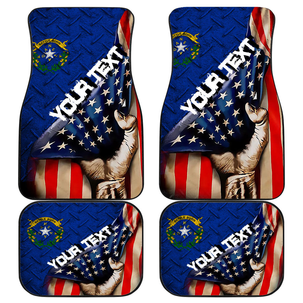 America Flag Of Nevada 1929 1991 Front and Back Car Mat - America is a Part My Soul A7 | AmericansPower