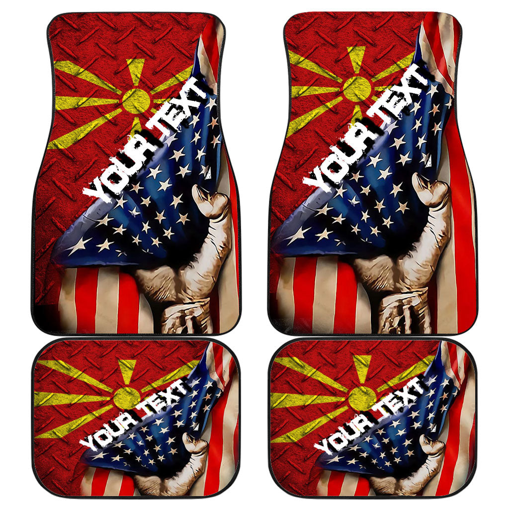 North Macedonia Front and Back Car Mat - America is a Part My Soul A7 | AmericansPower