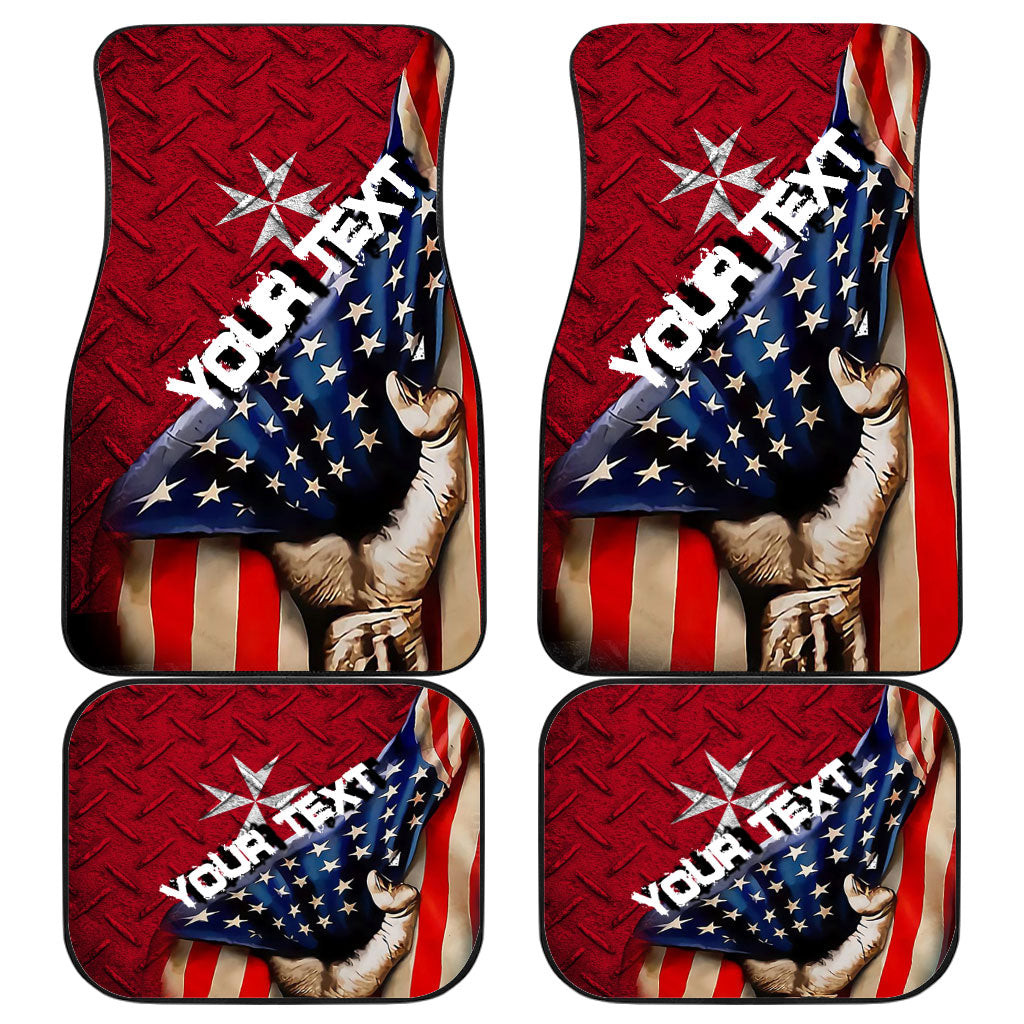 Malta Maltese Cross Front and Back Car Mat - America is a Part My Soul A7 | AmericansPower
