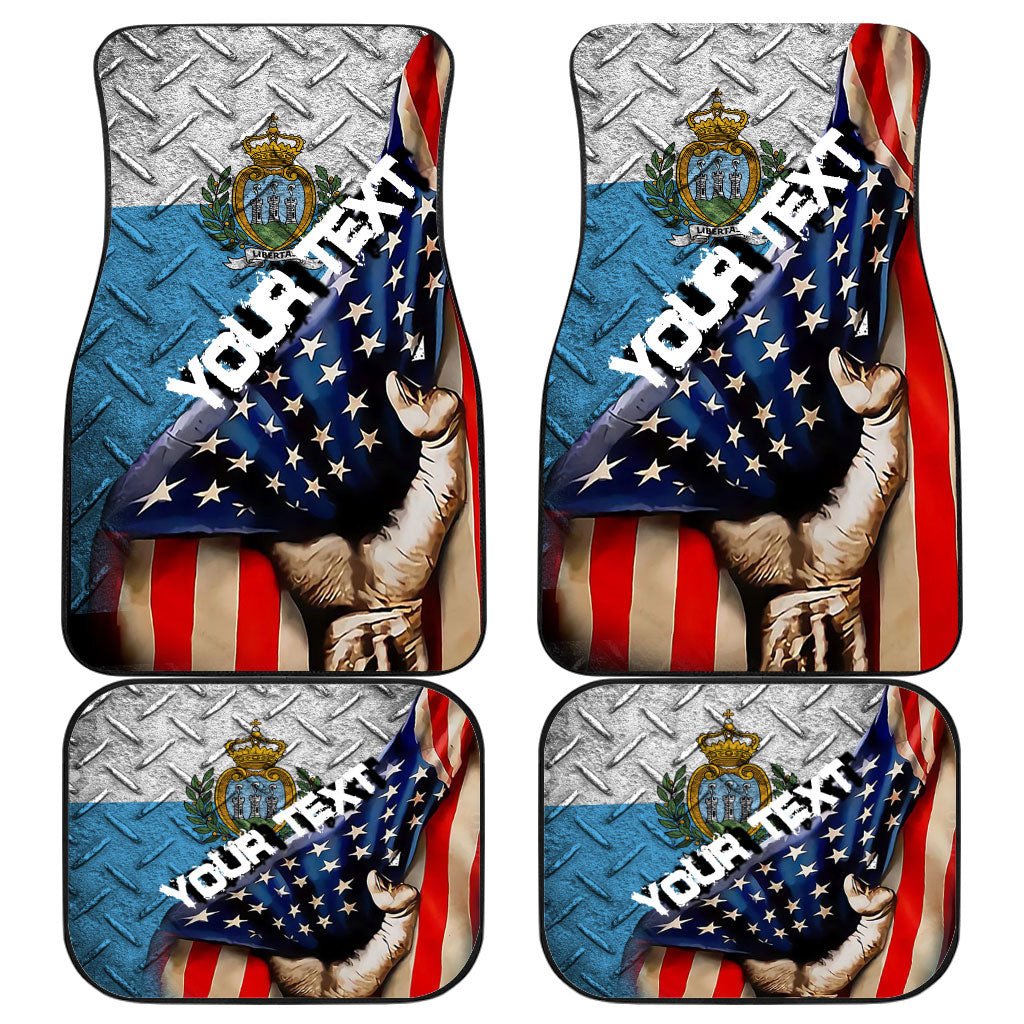 San Marino Front and Back Car Mat - America is a Part My Soul A7 | AmericansPower