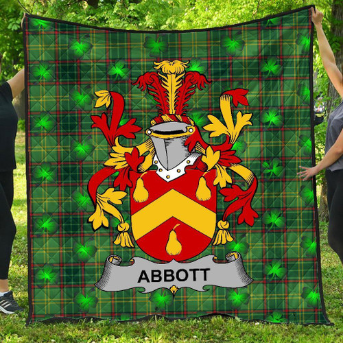 Abbott Ireland Quilt - Irish National Plaid with Shamrock - Irish Family Crest A7