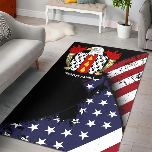 Abbott USA Area Rug - Special Grunge Flag - American Family Crest A7