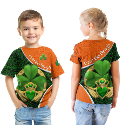 Ireland T-shirt Kid, Claddagh Ring Irish Shamrock St Patrick's Day A22