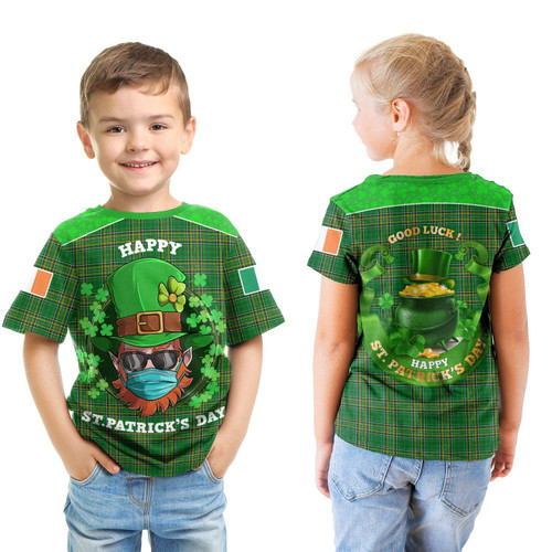 Ireland T-shirt Kid, Leprechaun Face Irish St Patrick's Day A22