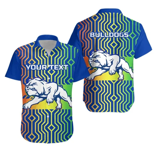 (Custom Personalised) Western Hawaiian Shirt Bulldogs Rainbows - Pride Guernsey TH6