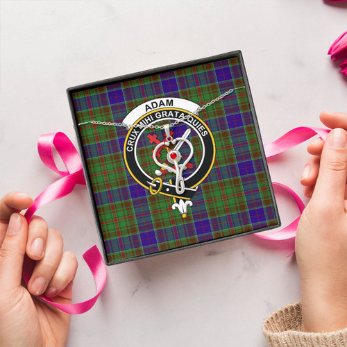 1stScotland Jewelry - Adam Clan Tartan Crest Stethoscope Necklace A7
