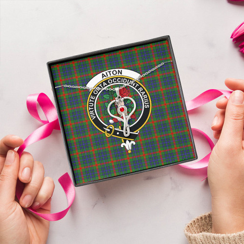 1stScotland Jewelry - Aiton Clan Tartan Crest Stethoscope Necklace A7