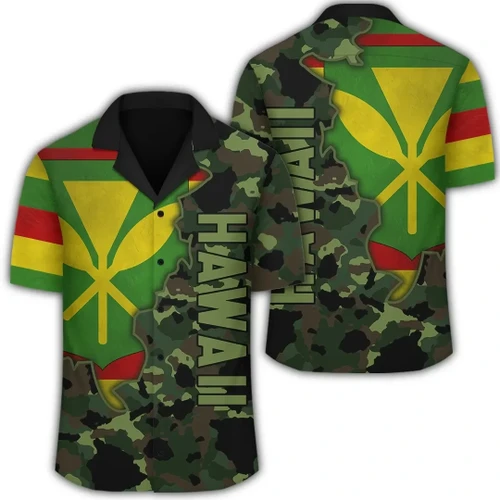 AmericansPower Shirt - Kanaka Flag Camo Pattern Hawaiian Shirt - Chad Style - AH J8
