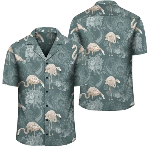 AmericansPower Shirt - Hawaii Tropical Flamingos And Tropical Plants Hawaiian Shirt - AH - J1