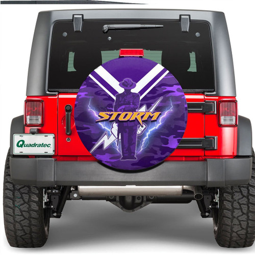 Rugbylife Tire - Melbourne Storm Anzac Day - Lest We Forget - Rugby Team Spare Tire Cover