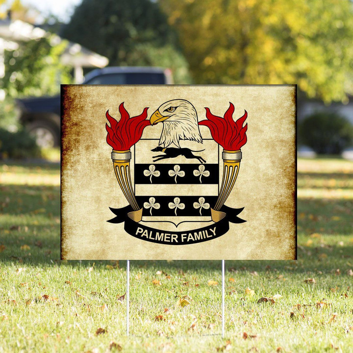Palmer USA Crest Yard Sign - Vintage Style - American Family Crest | 1500 Crests | Fast Shipping | Shipping Worldwide