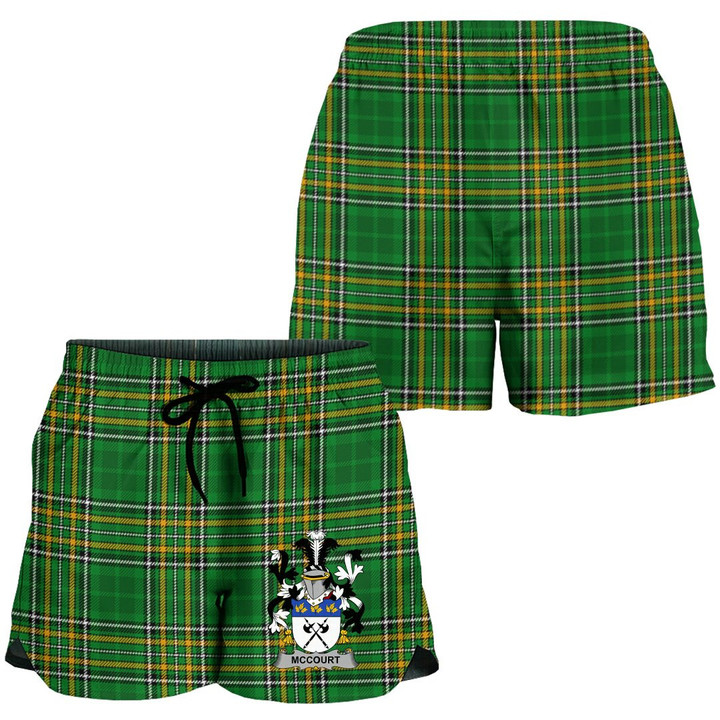 McCourt Ireland Women's Short Irish National Tartan - Irish Family Crest A7
