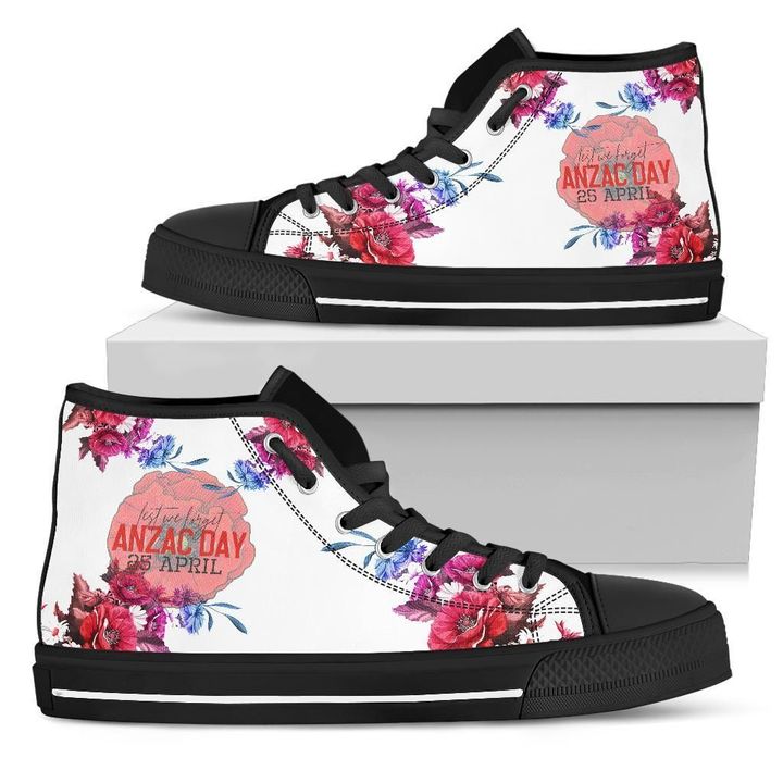 "Lest We Forget Anzac Day" High Top Shoe A27