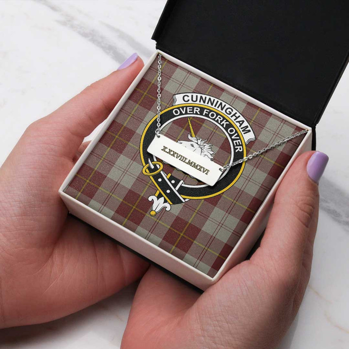 AmericansPower Jewelry - Chisholm Hunting Modern Tartan Coordinates Horizontal Bar Necklace A7 | AmericansPower