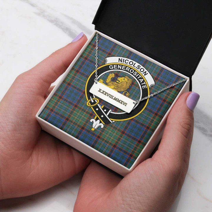 AmericansPower Jewelry - Macleod Of Lewis Ancient Tartan Coordinates Horizontal Bar Necklace A7 | AmericansPower
