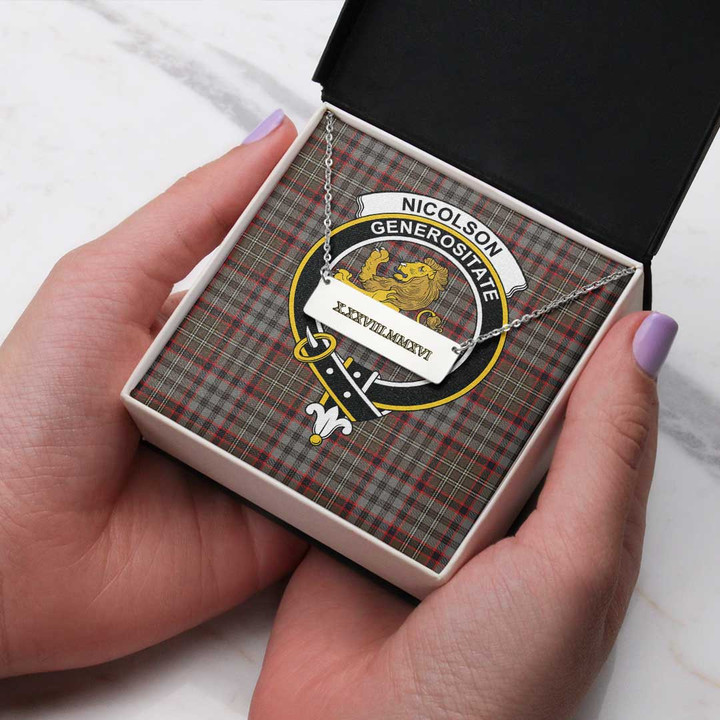 AmericansPower Jewelry - Macleod Of Lewis Modern Tartan Coordinates Horizontal Bar Necklace A7 | AmericansPower