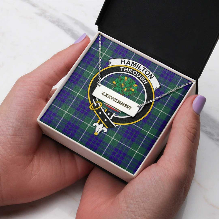 AmericansPower Jewelry - Fraser Hunting Modern Tartan Coordinates Horizontal Bar Necklace A7 | AmericansPower