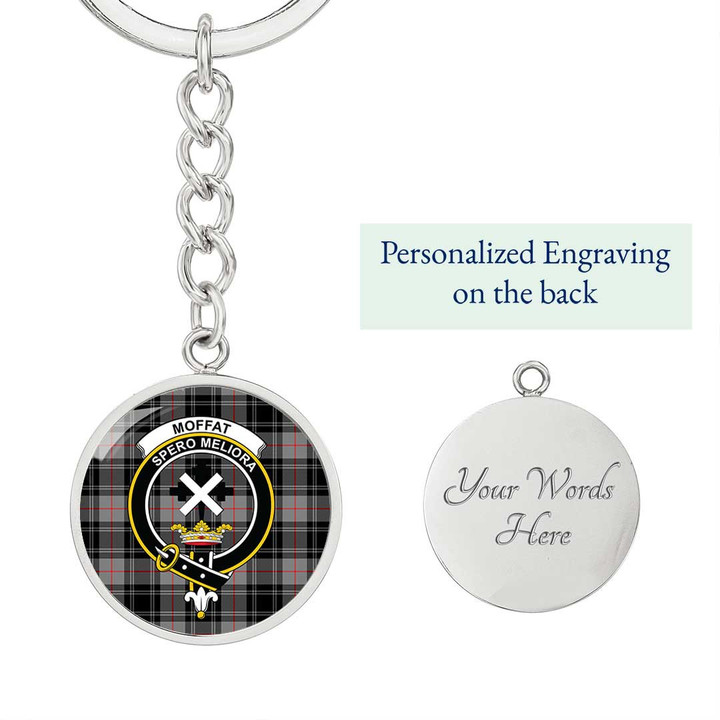 AmericansPower Jewelry - Moffat Modern Clan Tartan Crest Circle Pendant with Keychain Attachment A7 |  AmericansPower