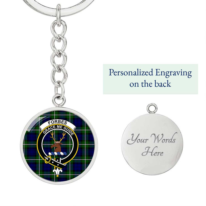 AmericansPower Jewelry - Forbes Modern Clan Tartan Crest Circle Pendant with Keychain Attachment A7 |  AmericansPower