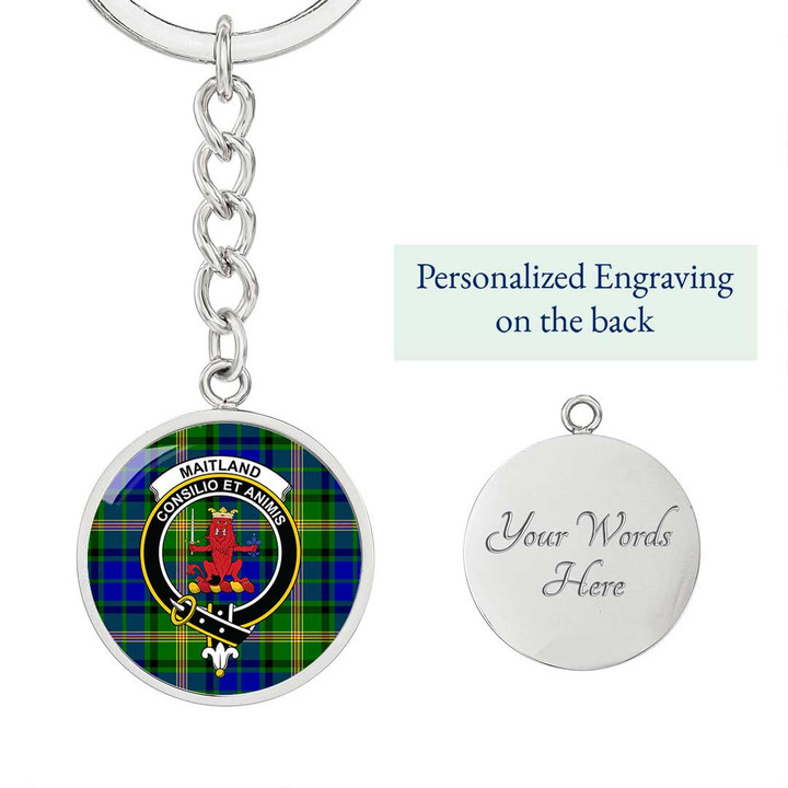 AmericansPower Jewelry - Maitland Clan Tartan Crest Circle Pendant with Keychain Attachment A7 |  AmericansPower