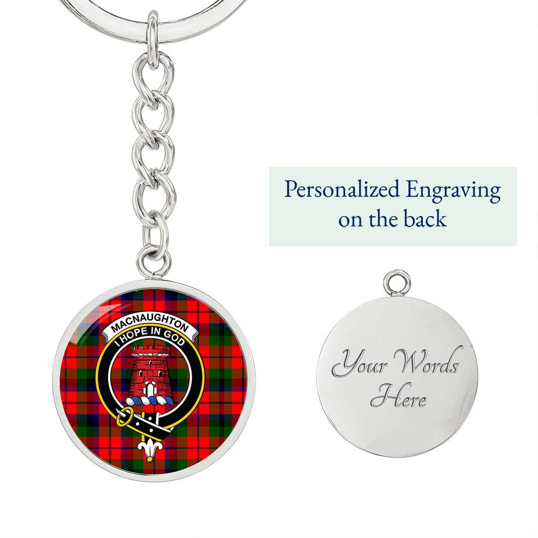AmericansPower Jewelry - MacNaughton Modern Clan Tartan Crest Circle Pendant with Keychain Attachment A7 |  AmericansPower