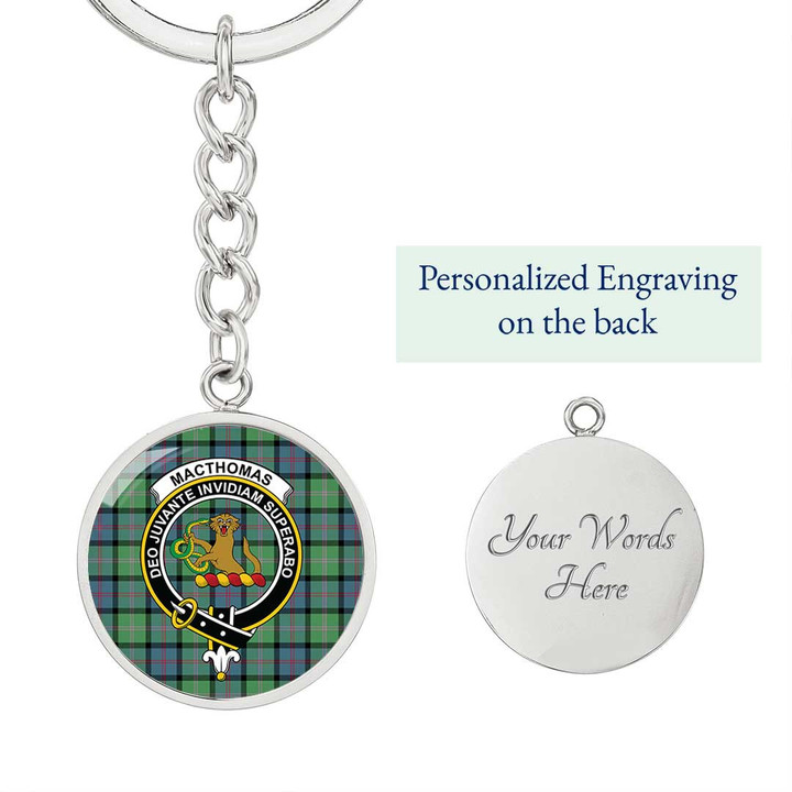 AmericansPower Jewelry - MacThomas Ancient Clan Tartan Crest Circle Pendant with Keychain Attachment A7 |  AmericansPower