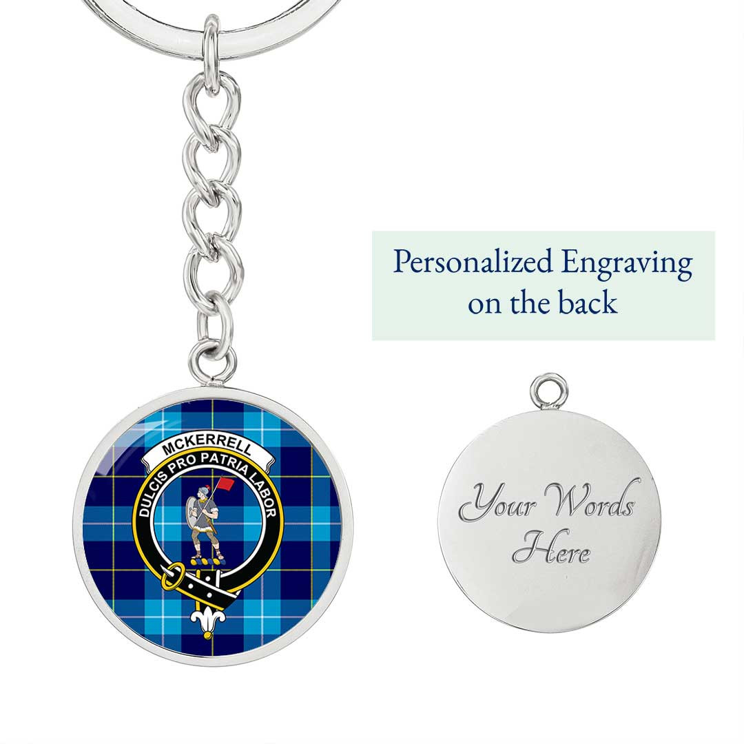 AmericansPower Jewelry - McKerrell Clan Tartan Crest Circle Pendant with Keychain Attachment A7 |  AmericansPower